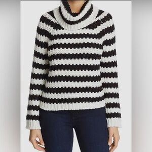 Elan Women White Long-Sleeve Striped Chunky-Knit Turtleneck Sweater